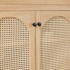 Meuble TV et buffet contemporains Sasha avec portes en rotin pour téléviseur jusqu'à 80 pouces