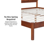 Tête de lit à lattes Cama, style moderne du milieu du siècle, en bois massif