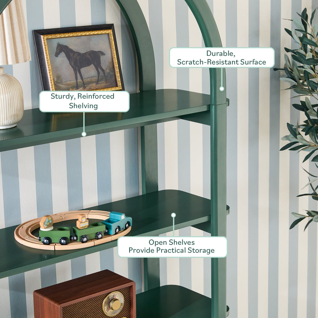 Bibliothèque moderne Zoey en bois arqué