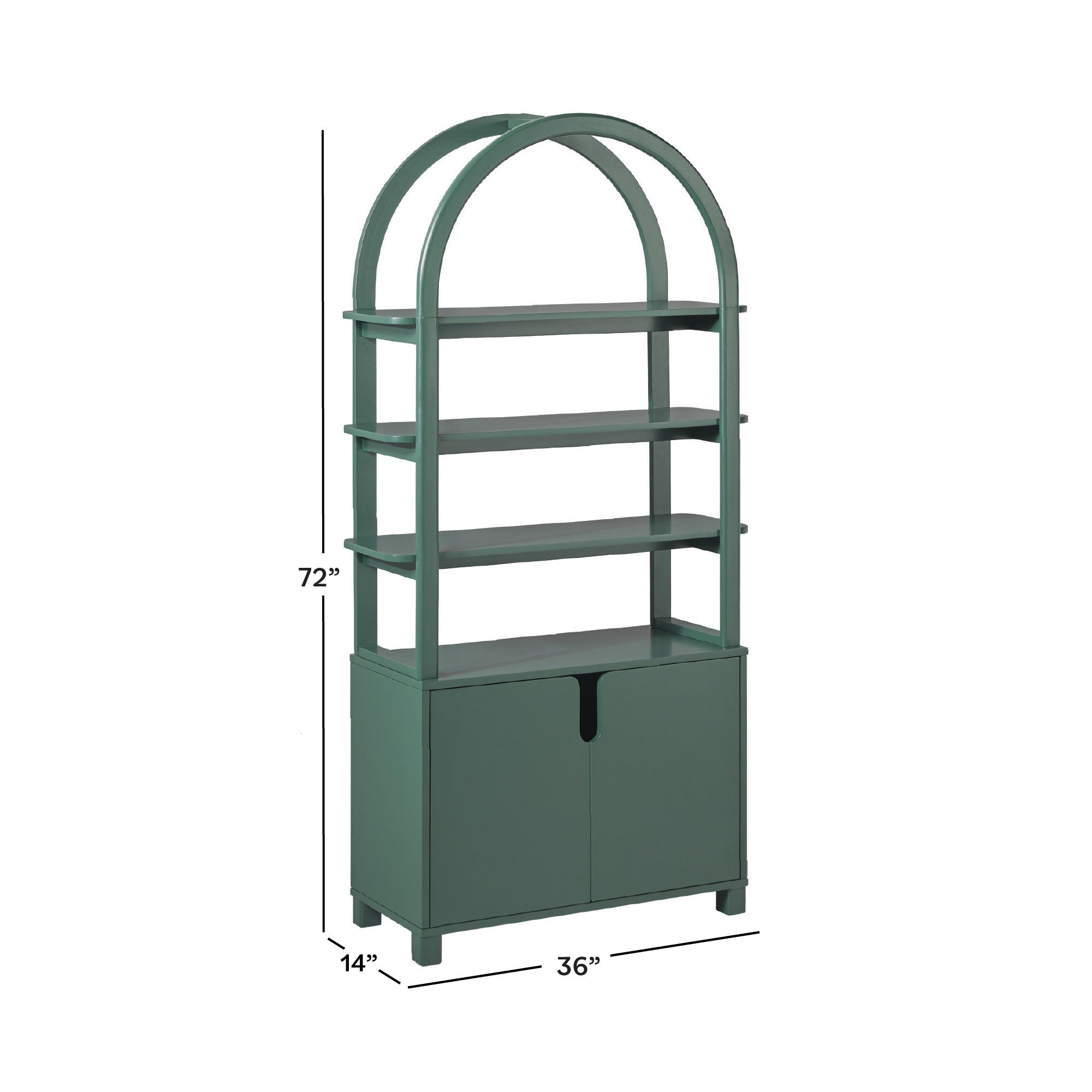 Bibliothèque moderne Zoey en bois arqué