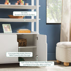 Bibliothèque moderne Zoey en bois arqué