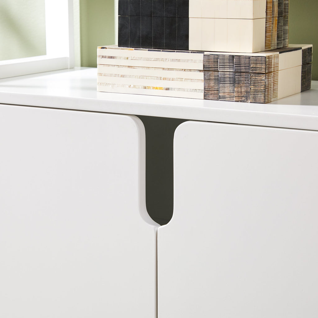 Bibliothèque moderne Zoey en bois arqué