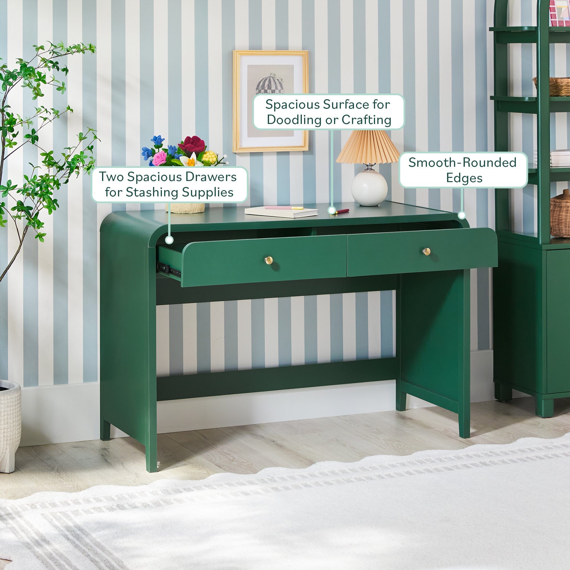 Bureau Zoey au design moderne et incurvé