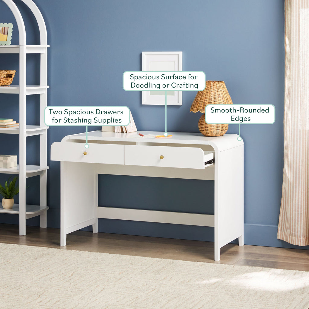 Bureau Zoey au design moderne et incurvé