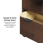 Table de chevet Elias moderne en bois massif avec cadre incurvé