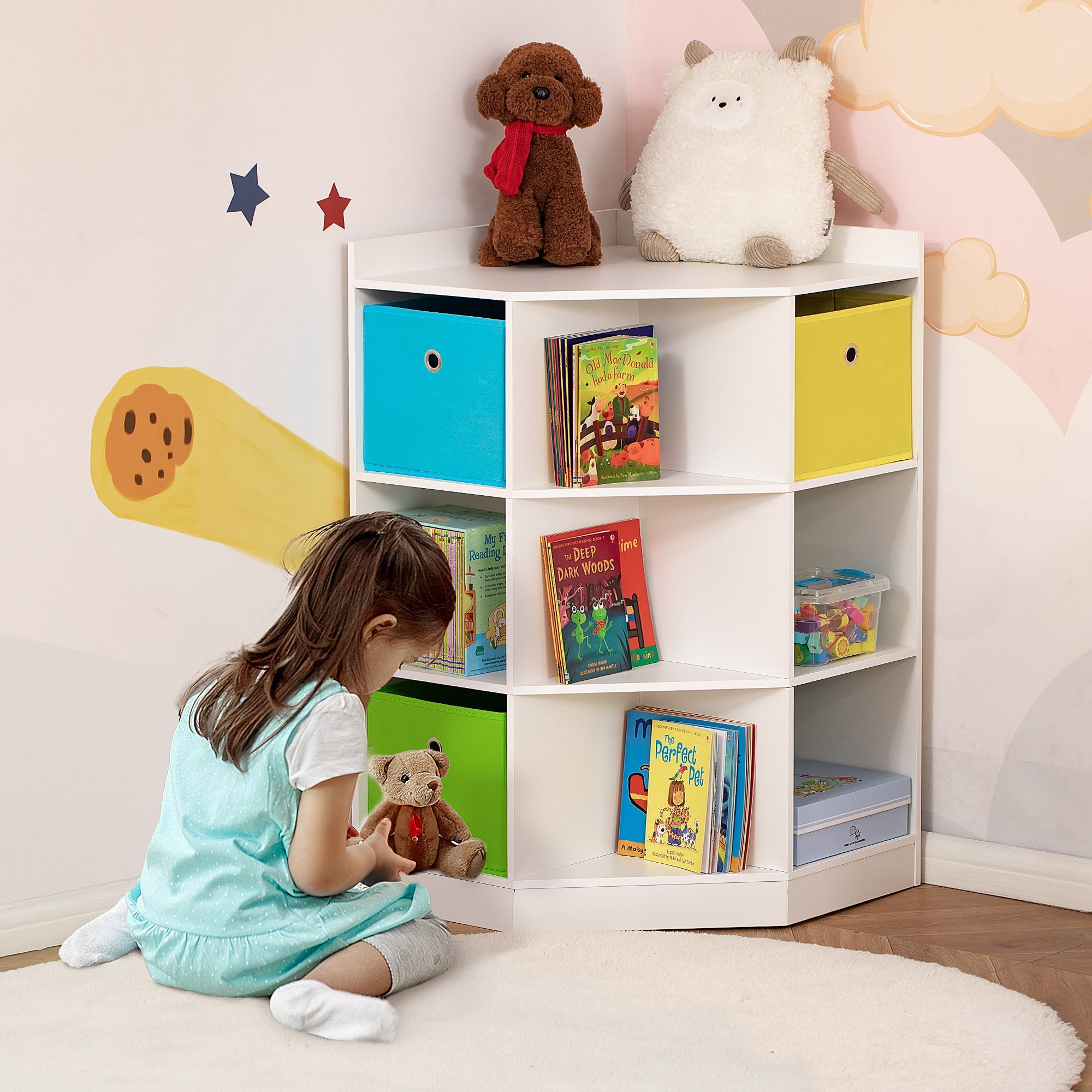 Walker Edison | Armoire de rangement d'angle pour enfants