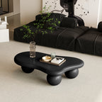 Table basse nuage de 101,6 cm (40 pouces) avec 3 pieds sphériques pour salon, noire