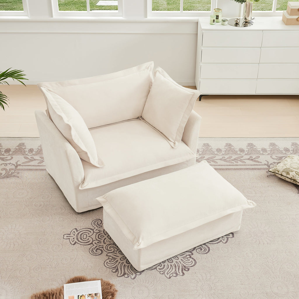 Walker Edison | Fauteuil d'appoint déhoussable avec repose-pieds