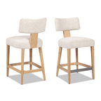 Tabouret de bar rond en chenille, lot de 2 