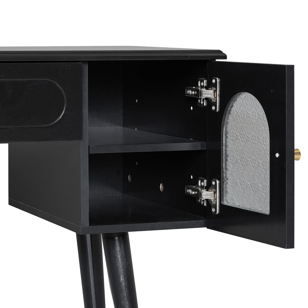 Walker Edison | Ensemble coiffeuse et chaise de maquillage moderne et bureau