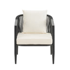 Ensemble de mobilier de patio extérieur au design métallique incurvé 