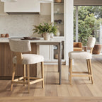 Tabouret de bar rond en chenille, lot de 2 