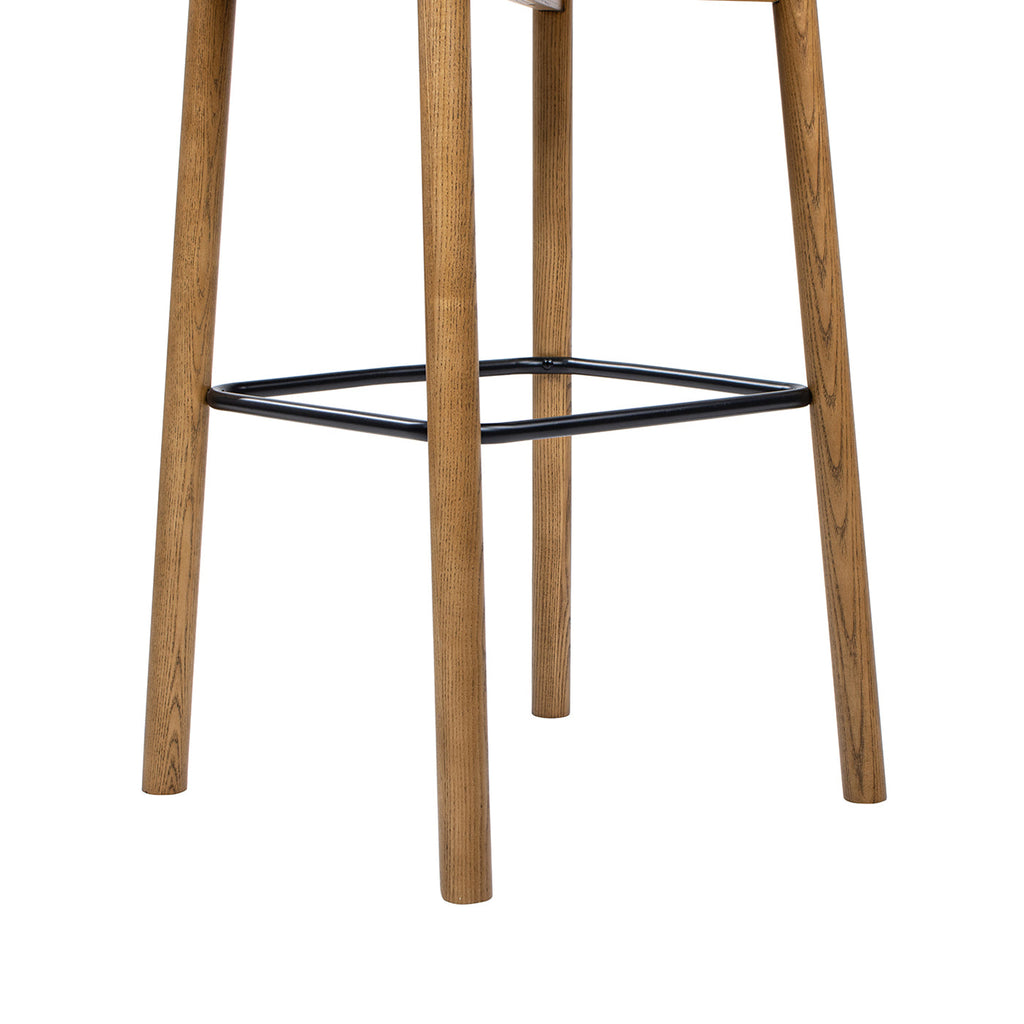 Tabouret de bar Sven 30' moderne, minimaliste, dossier bas, en bois 