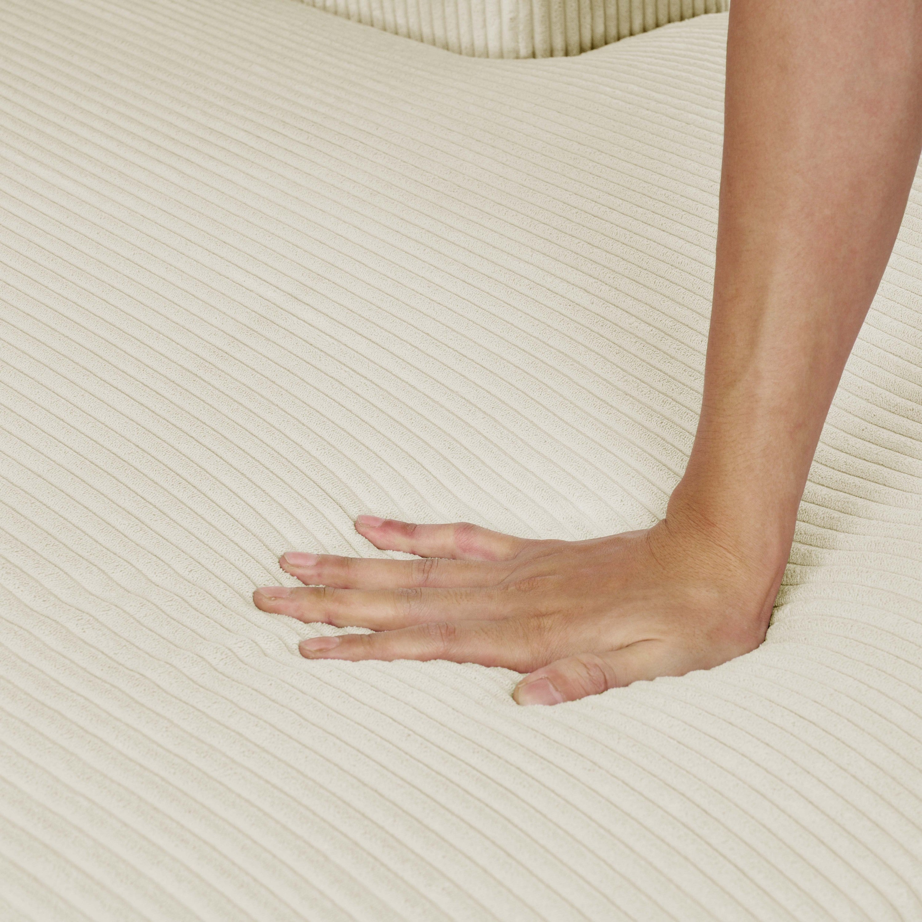 Walker Edison | Canapé d'angle Cloud en velours côtelé beige côtier avec méridienne double