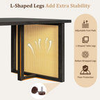 Ensemble de table et chaises de style campagnard en rotin bohème 7 pièces pour 6 personnes