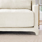 Walker Edison | Canapé d'angle en chenille et mousse haute résilience avec poufs 