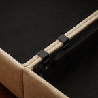 Walker Edison | Canapé deux places moderne et élégant en chenille camel avec pouf