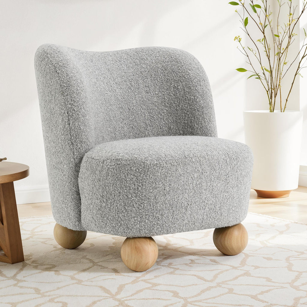 Fauteuil d'appoint incurvé en boucle avec pieds boule