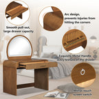 Walker Edison | Coiffeuse au design moderne à courbes cannelées