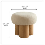 Walker Edison | Tabouret minimaliste incurvé en bois bouclé champignon 