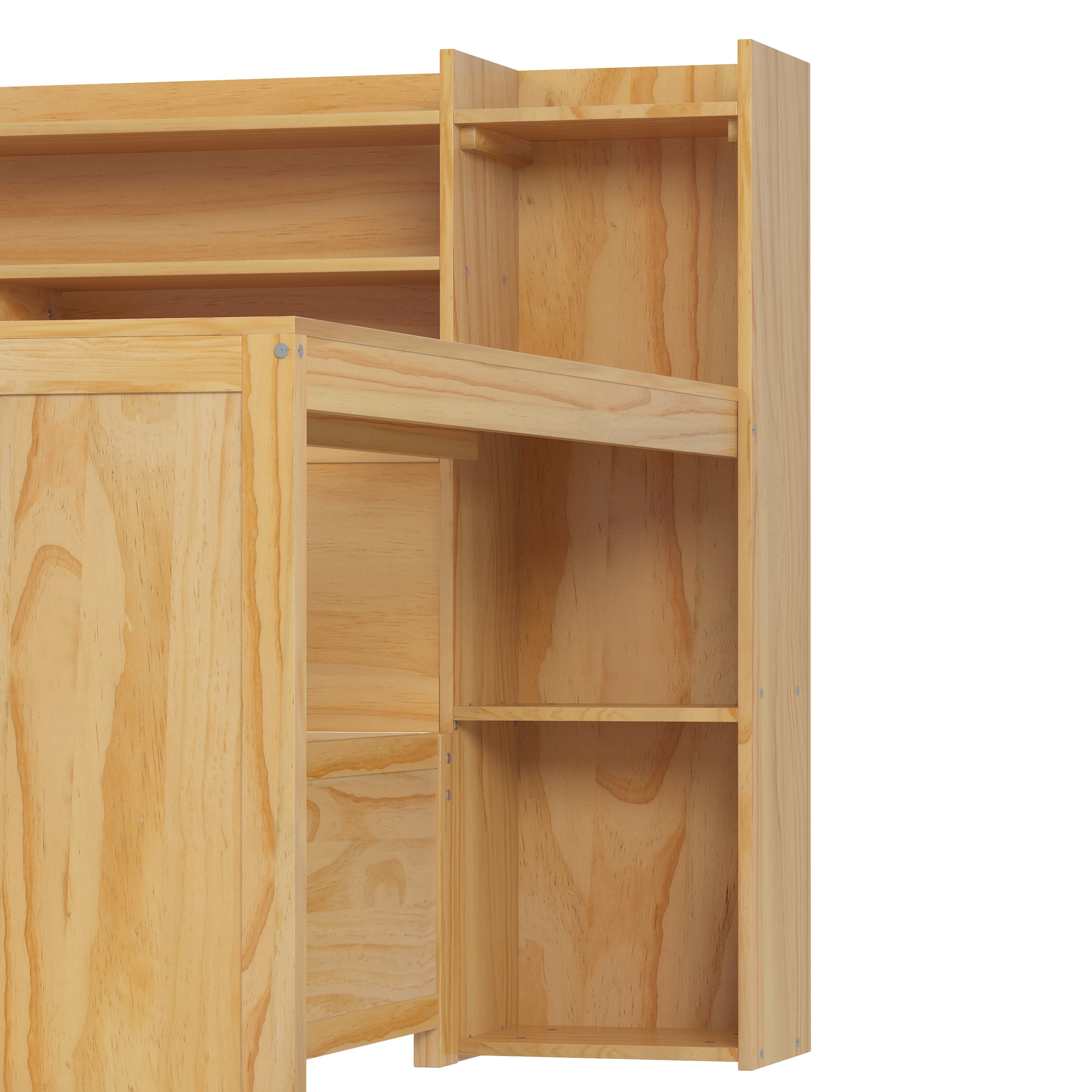 Walker Edison | Lit de jour multifonctionnel en bois, format standard, avec étagères de rangement 