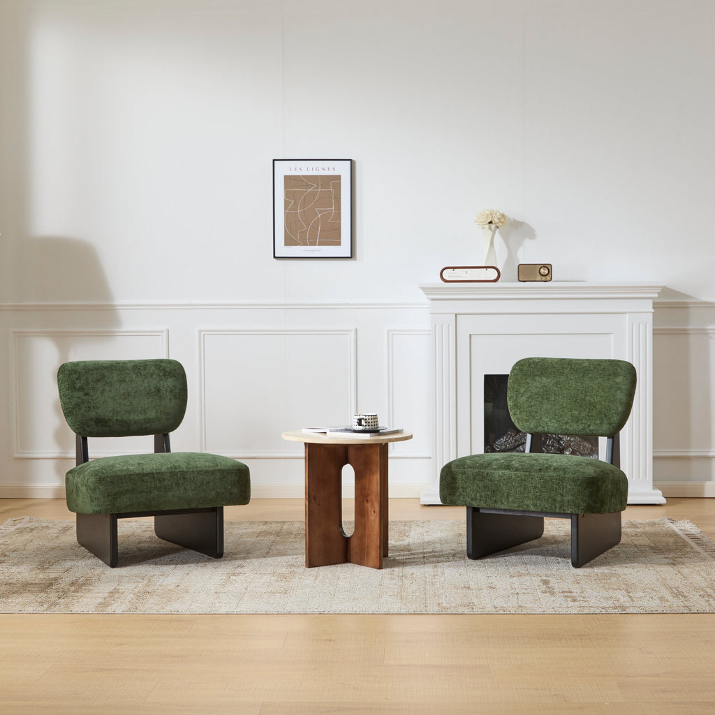 Walker Edison | Fauteuil d'appoint moderne, minimaliste et élégant avec piètement en bois robuste (lot de 2)