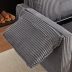 Walker Edison | Canapé-lit futon en velours côtelé gris