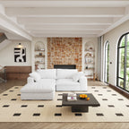 Walker Edison | Canapé d'angle modulable Cloud Home Comfort avec pouf de rangement 