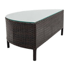 Walker Edison | Ensemble de canapés 5 pièces en résine tressée moderne résistante aux intempéries