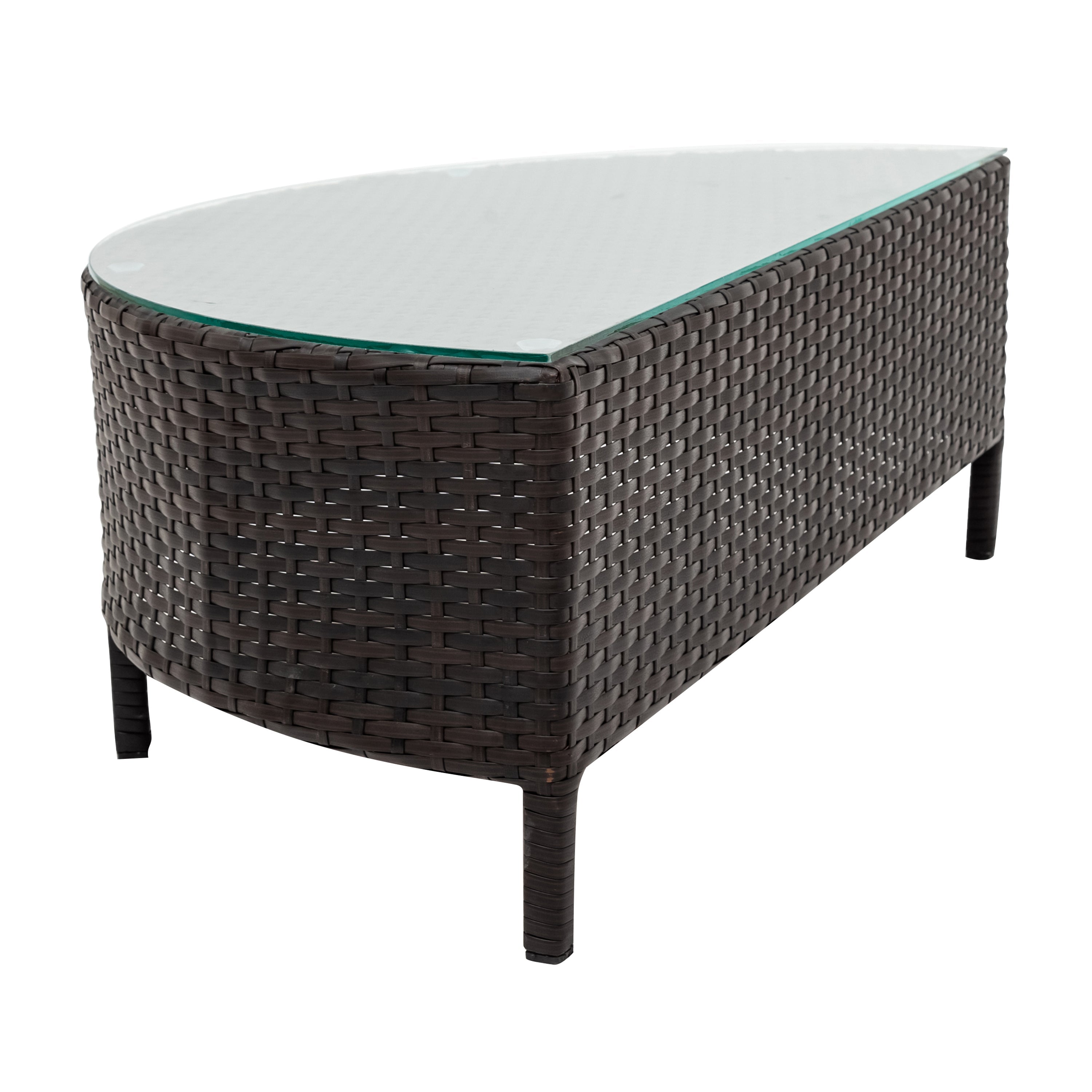 Walker Edison | Ensemble de canapés 5 pièces en résine tressée moderne résistante aux intempéries