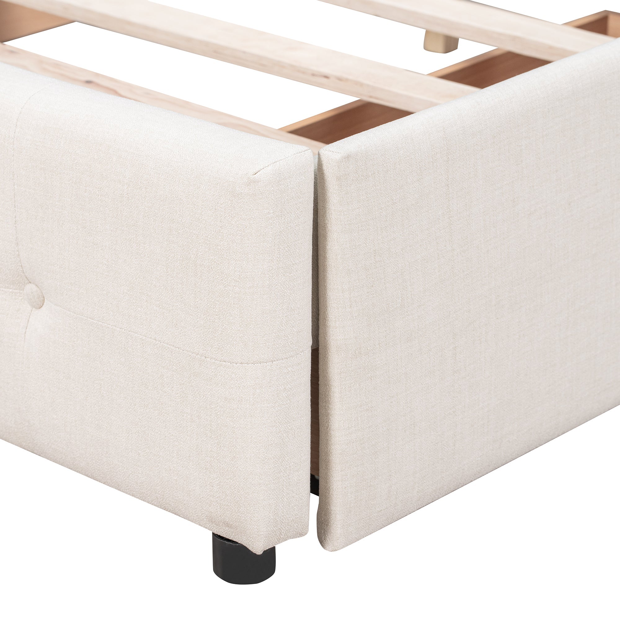 Walker Edison | Lit plateforme Queen capitonné avec rangement