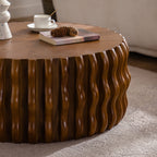 Walker Edison | Table basse ronde moderne cannelée style Mid-Century 