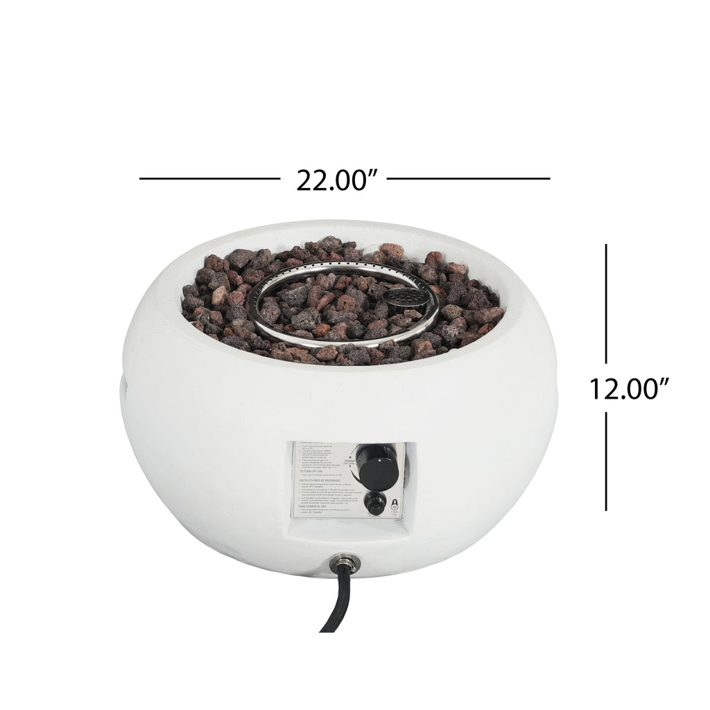 Walker Edison | Foyer extérieur au propane MGO au design rond minimaliste pour patio.