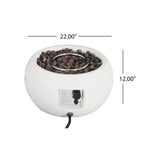 Walker Edison | Foyer extérieur au propane MGO au design rond minimaliste pour patio.