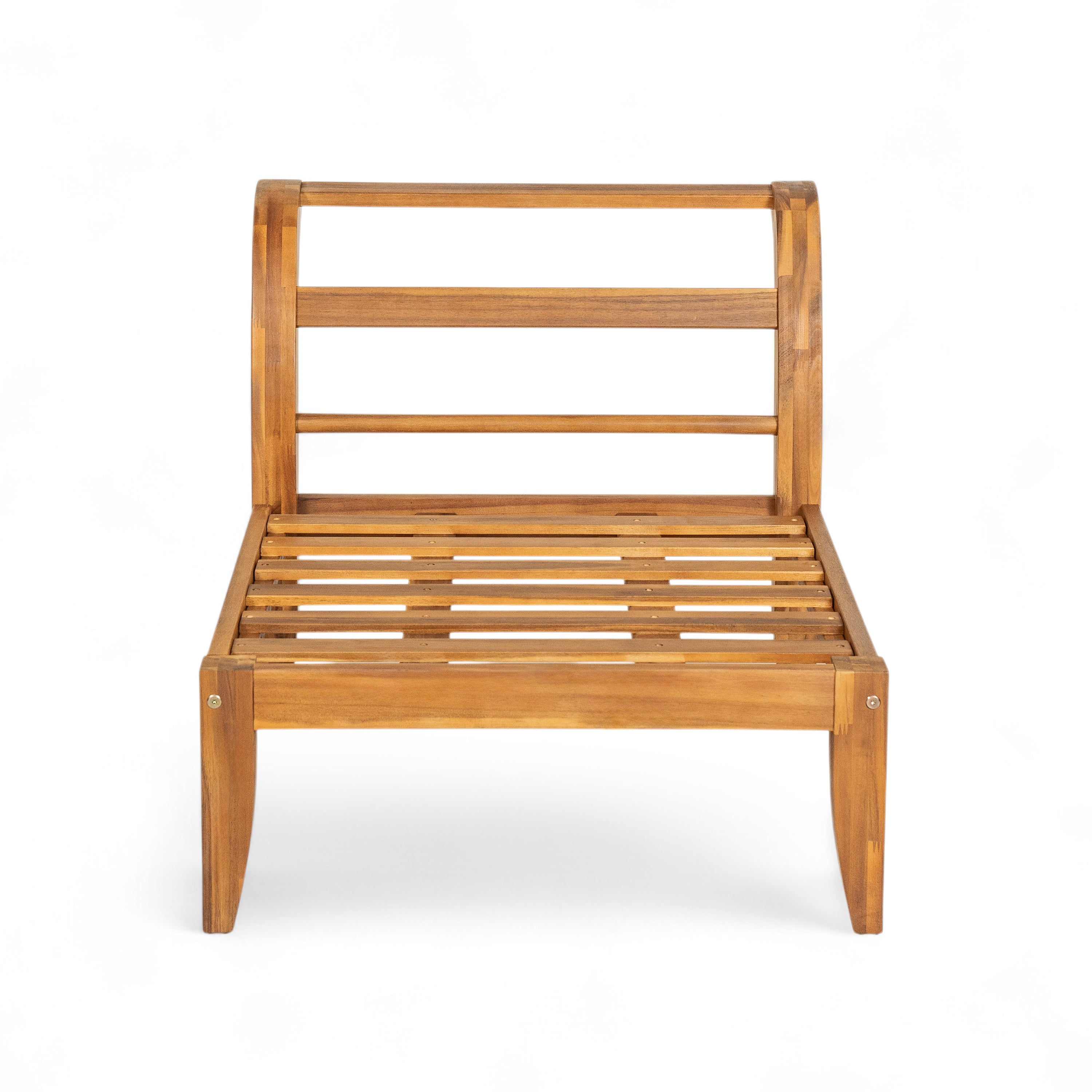 Ensemble de canapés d'angle modulaires d'extérieur 6 pièces en bois d'acacia Walker Edison 