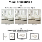 Canapé d'angle modulaire Cloud avec poches de rangement et 2 poufs amovibles