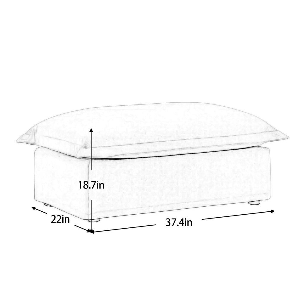 Walker Edison | Fauteuil Cloud à assise profonde avec housse amovible et repose-pieds