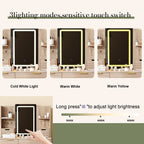 Coiffeuse moderne cannelée avec miroir LED et tabouret