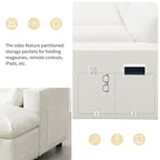 Canapé d'angle modulaire Cloud avec poches de rangement et 2 poufs amovibles