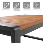 Ensemble de canapés d'extérieur 4 pièces avec structure en métal et bois