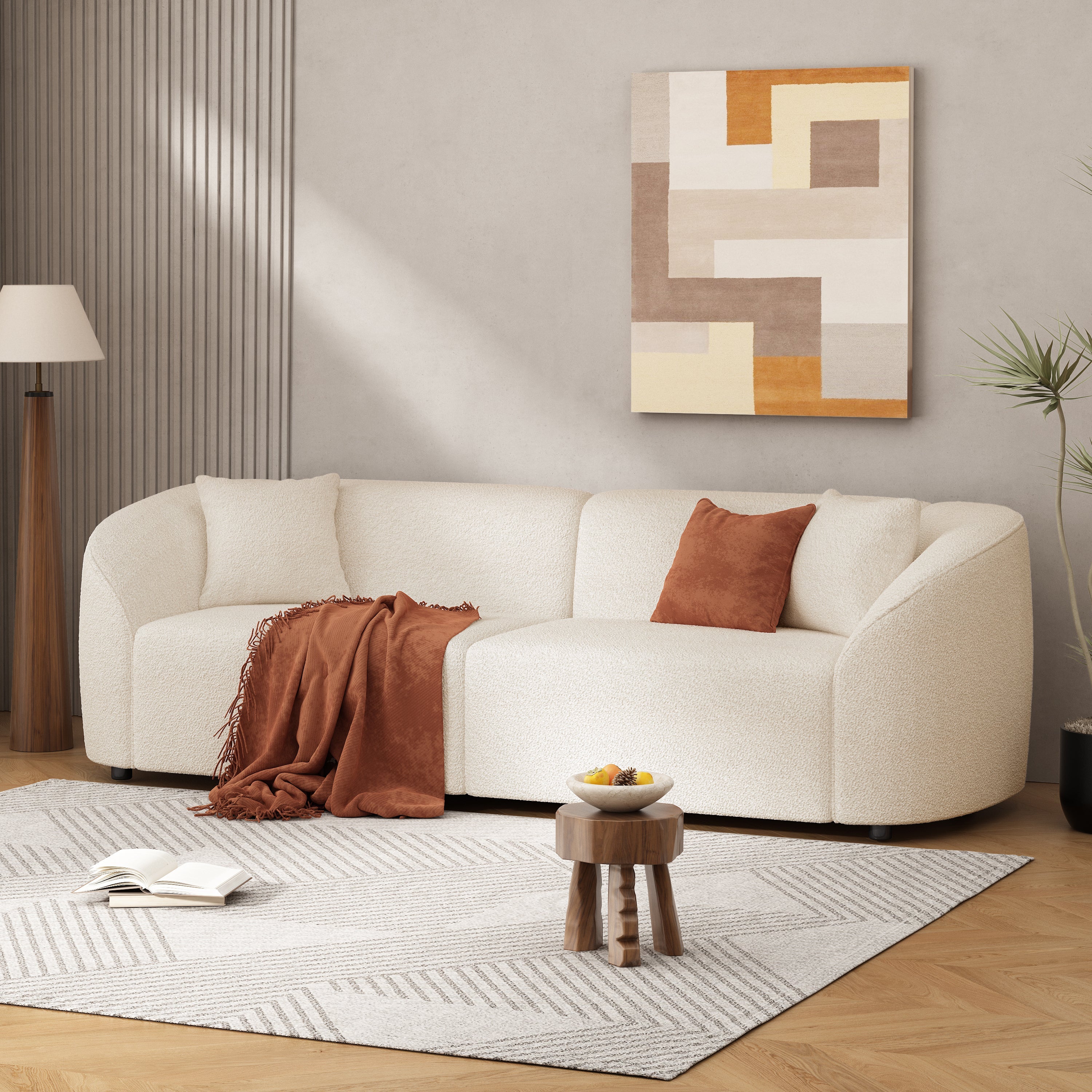 Canapé contemporain élégant en boucle incurvée 