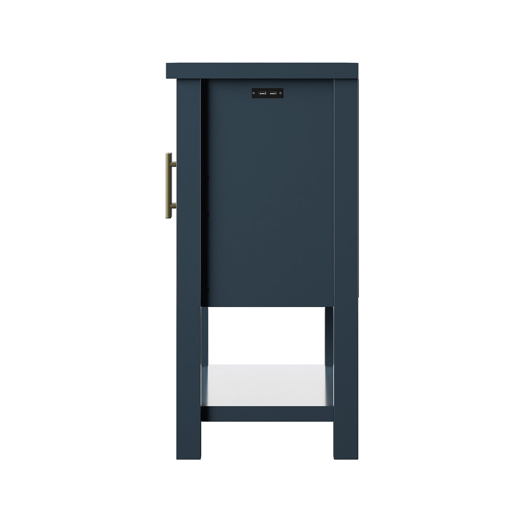 Meuble d'appoint à panneaux de style côtier avec rangement