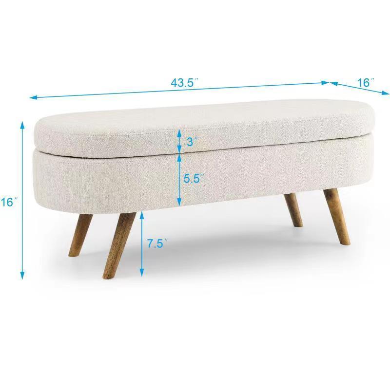 Walker Edison | Banc de rangement ovale ottoman