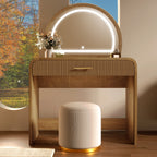 Walker Edison | Coiffeuse au design moderne à courbes cannelées