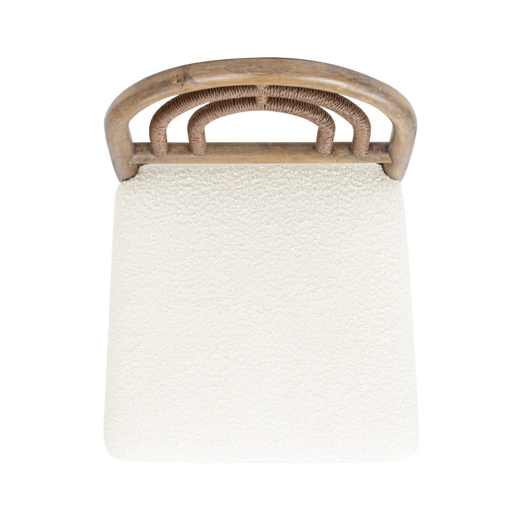 Tabouret de bar Leon 27' à dossier arqué, en bois et tissu, lot de 2 