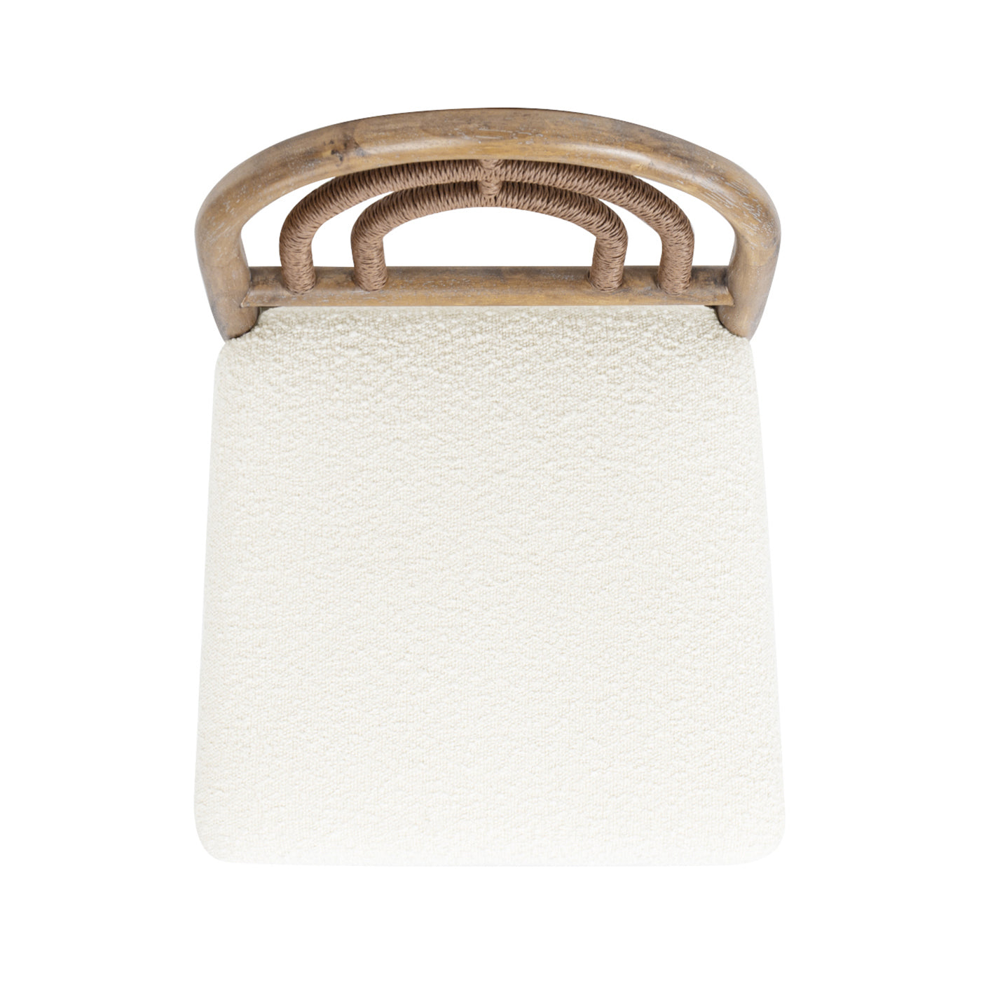 Tabouret de bar Leon 27' à dossier arqué, en bois et tissu, lot de 2 