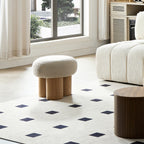 Walker Edison | Tabouret minimaliste incurvé en bois bouclé champignon 