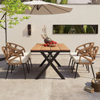 Walker Edison | Ensemble table et chaises de jardin contemporain style U