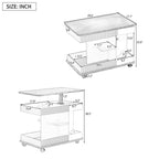 Walker Edison | Table d'appoint multifonctionnelle moderne et réglable avec plateau relevable