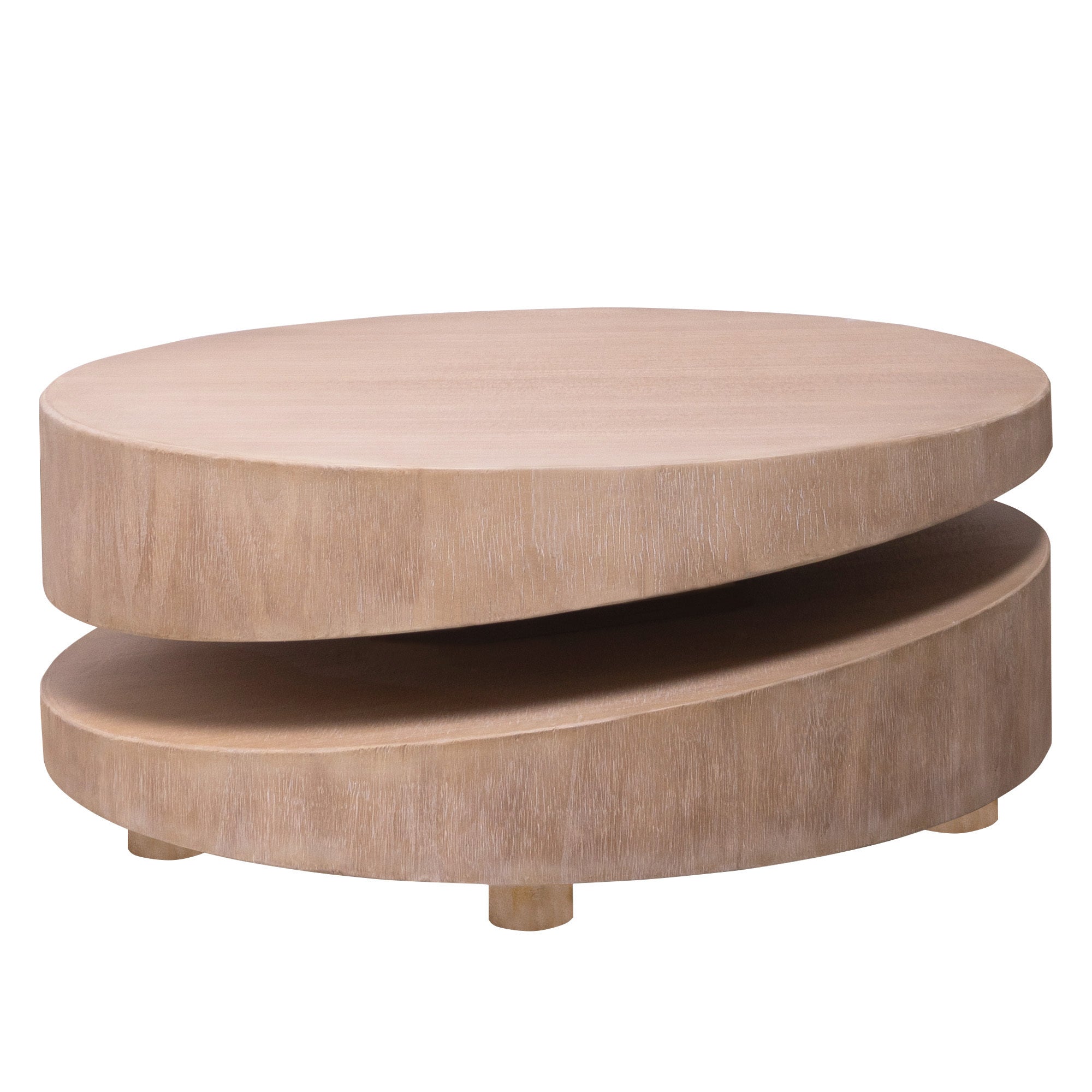 Table basse ronde en bois de 79 cm (31 po) Walker Edison | Finition naturelle moderne 